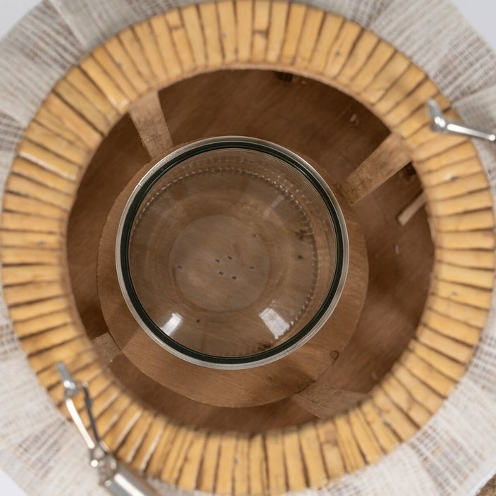BigBuy Home Lanterne Beige Naturel Bambou Verre 25 x 25 x 45 cm BigBuy Home Lanterne Beige Naturel Bambou Verre 25 x 25 x 45 cm