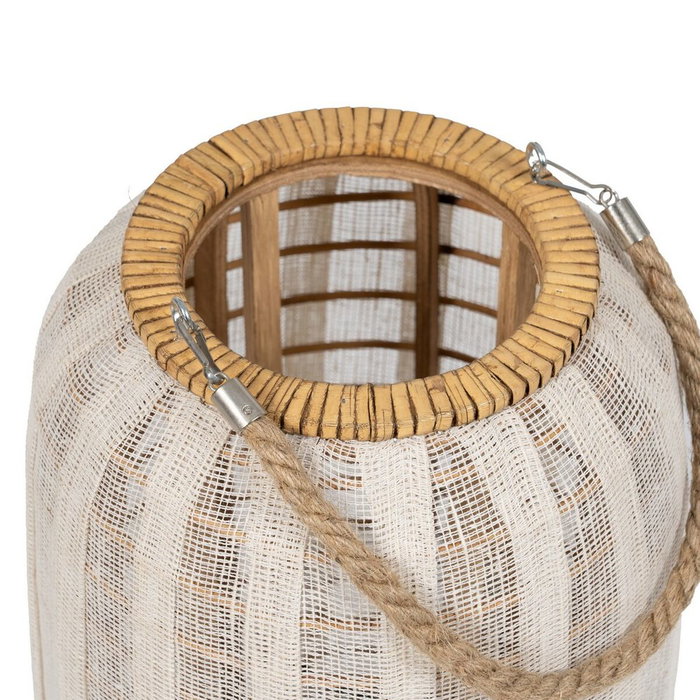 BigBuy Home Lanterne Beige Naturel Bambou Verre 25 x 25 x 45 cm BigBuy Home Lanterne Beige Naturel Bambou Verre 25 x 25 x 45 cm