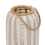 BigBuy Home Lanterne Beige Naturel Bambou Verre 25 x 25 x 45 cm