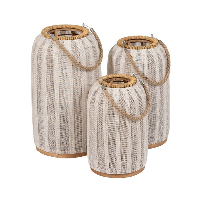 BigBuy Home Lanterne Beige Naturel Bambou Verre 25 x 25 x 45 cm BigBuy Home Lanterne Beige Naturel Bambou Verre 25 x 25 x 45 cm