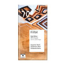 VIVANI Chocolat Noir Supérieur 70% Cacao Santo Domingo BIO 100g