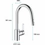 Grohe Mitigeur de cuisine Get 31484001 avec douchette extractible et bec en U