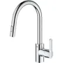 Grohe Robinet de cuisine mitigeur monocommande avec douchette extractible - Bec U, inverseur 2 jets Supersteel - Réf. 31484001