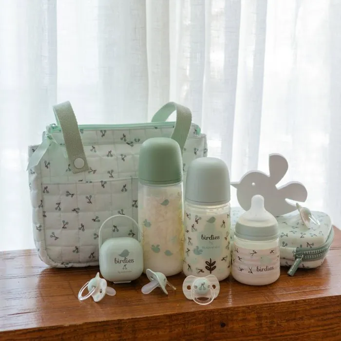Suavinex Biberon Birdies avec tétine SX Pro à débit rapide 360 ml - Pour bébés de 6 mois et plus - Vert