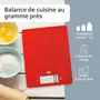 ADE - Balance de Cuisine Numérique Ultra-Platine LEONIE - 5 kg / 1 g - Plateau ABS 22 x 17 cm Rouge - Pile CR2032 Incluse