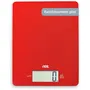 ADE - Balance de Cuisine Numérique Ultra-Platine LEONIE - 5 kg / 1 g - Plateau ABS 22 x 17 cm Rouge - Pile CR2032 Incluse