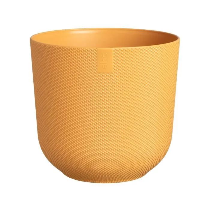 Elho Jazz Rond Pot de fleurs intérieur en plastique recyclé 100%, ø 34.5 x H 32 cm, Jaune, étanche, avec support pour insert auto-arrosant Elho Jazz Rond Pot de fleurs intérieur en plastique recyclé 100%, ø 34.5 x H 32 cm, Jaune, étanche, avec support pour insert auto-arrosant