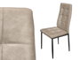 Giftdecor Chaise à Dossier Haut Gris avec Coussin en Cuir et Métal 64x10x43 cm (Set de 4)