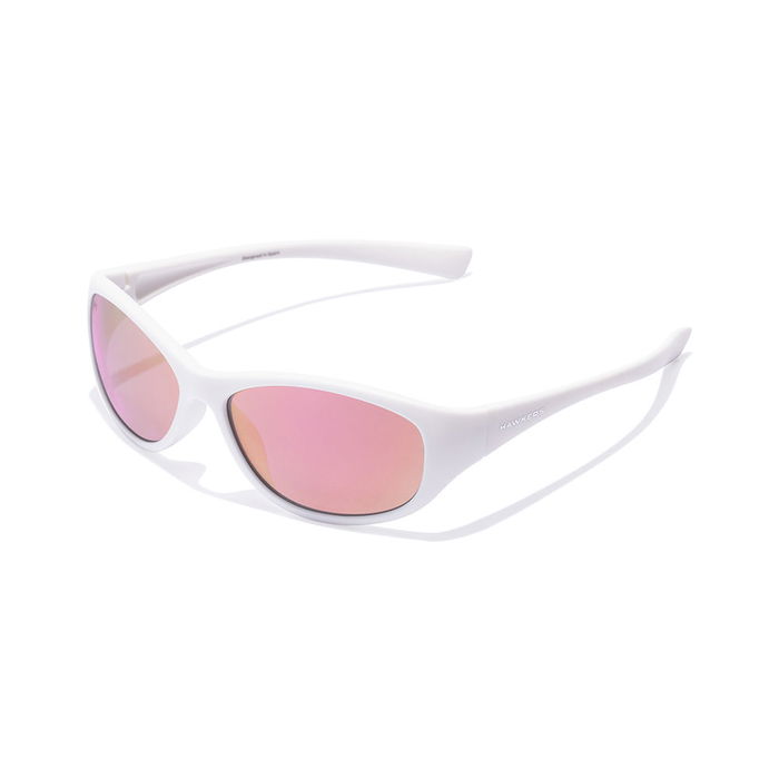 Hawkers RAVE KIDS Lunettes de Soleil Enfants Style Festif Monture Blanche Verre Violet Clair Filtre UV C3