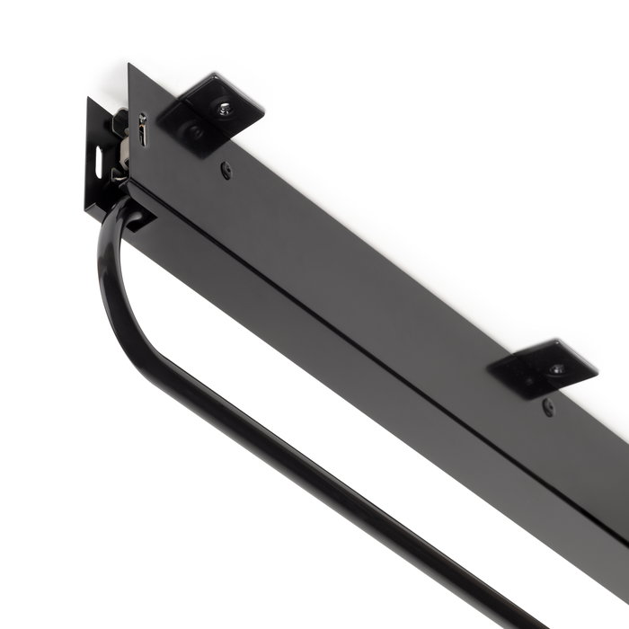 Emuca Porte-vêtements extractible pour armoire grande profondeur Self, 800, Peint en noir, Acier et Plastique.