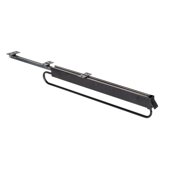 Emuca Porte-vêtements extractible pour armoire grande profondeur Self, 800, Peint en noir, Acier et Plastique.