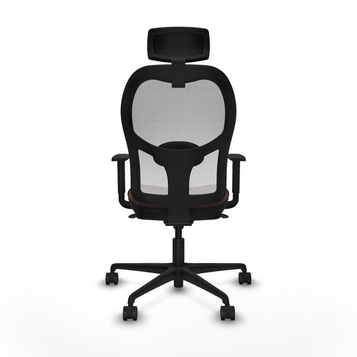 Piqueras y Crespo Chaise de Bureau avec Appui-tête 1D036N2 Blanc Brun foncé