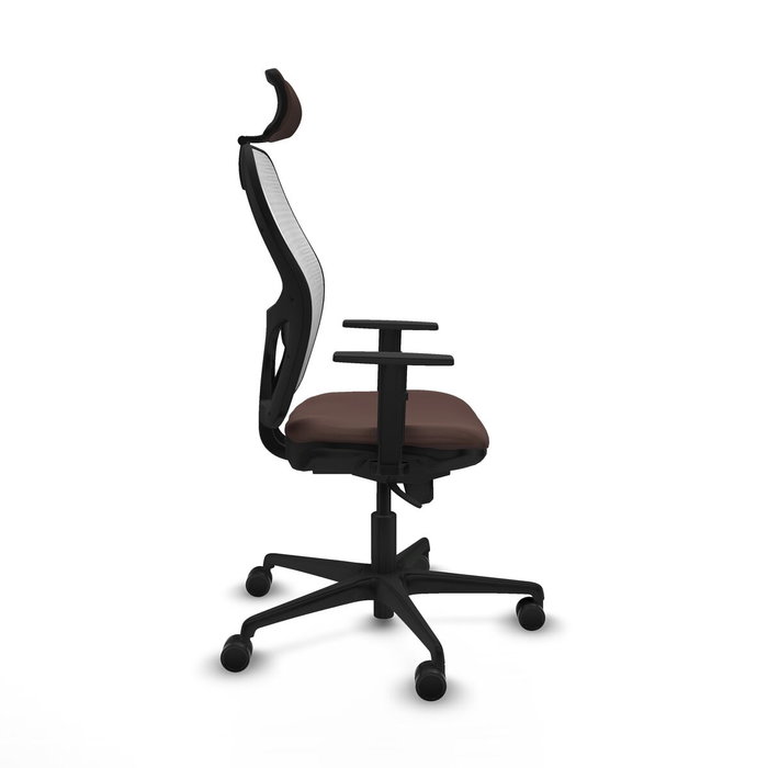 Piqueras y Crespo Chaise de Bureau avec Appui-tête 1D036N2 Blanc Brun foncé