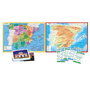 Clementoni Mapa Geo Descubre España 55119 - Puzzle 2 en 1 avec carte physique et politique et jeu de 150 questions - Jeu éducatif en espagnol pour enfants +6 ans