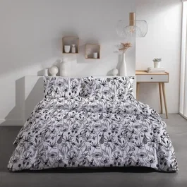Today Parure de lit 2 personnes Sunshine 15.34 en 100% coton imprimé, housse de couette et 2 taies d'oreiller 240 x 260 cm
