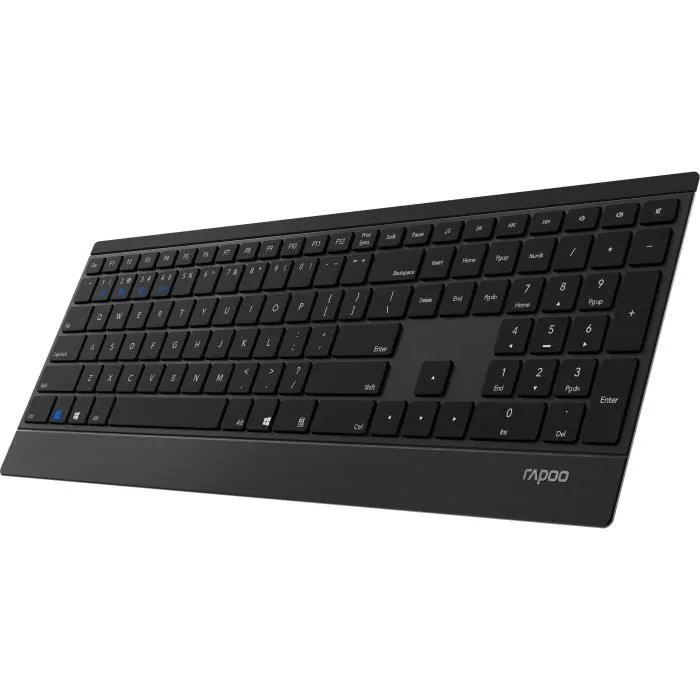 Rapoo E9500M Clavier sans fil multimode ultra-mince AZERTY Noir Rapoo E9500M Clavier sans fil multimode ultra-mince AZERTY Noir