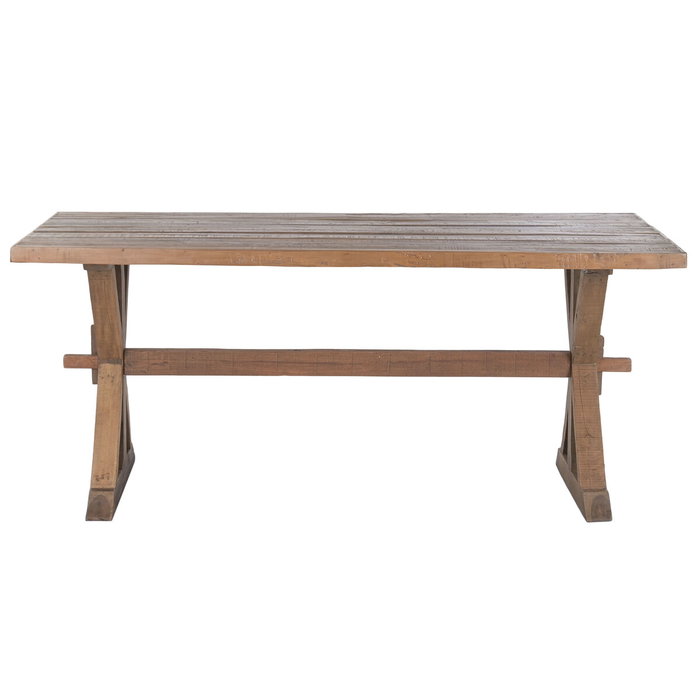 Home ESPRIT Table de Salle à Manger Esprit Naturel Bois Recyclé 180 x 90 x 78 cm