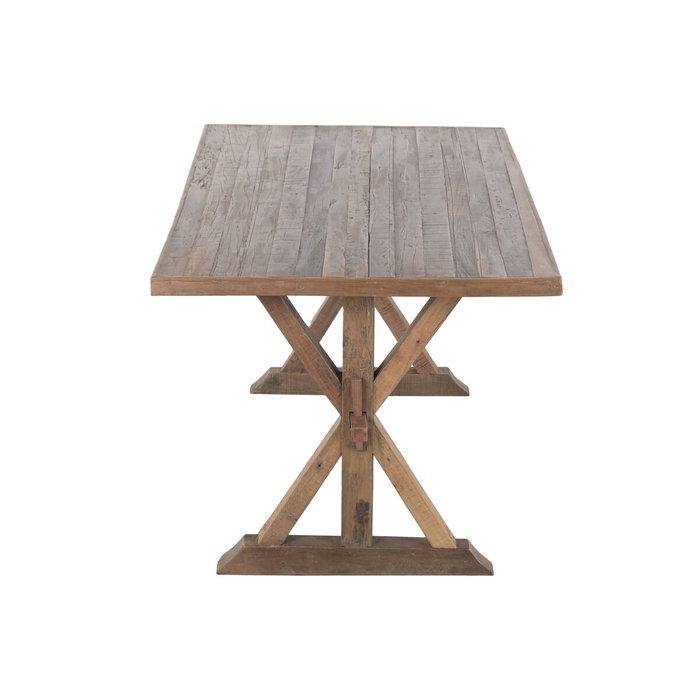 Home ESPRIT Table de Salle à Manger Esprit Naturel Bois Recyclé 180 x 90 x 78 cm