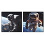Home ESPRIT Toile Astronaute Moderne Bleu et Noir 100 x 4 x 100 cm