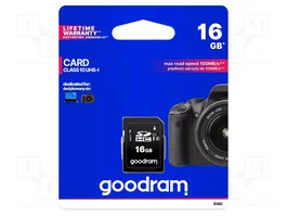 GOODRAM Carte mémoire SDHC 16 GB Class 10 UHS I U1 V10