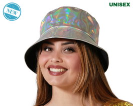 Chapeau de pêcheur effet holographique argenté