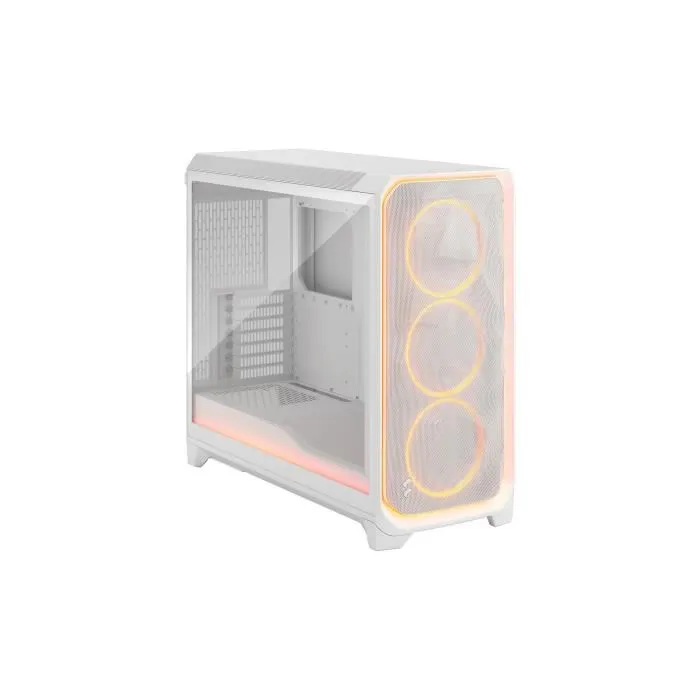 Fractal Design Meshify 3 XL Ambience Pro RGB TG - Boîtier PC E-ATX (330 mm), SSI-EEB/SSI-CEB, USB Type-C 20 Gbps, 3 ventilateurs ARGB, gestion câbles, blanc