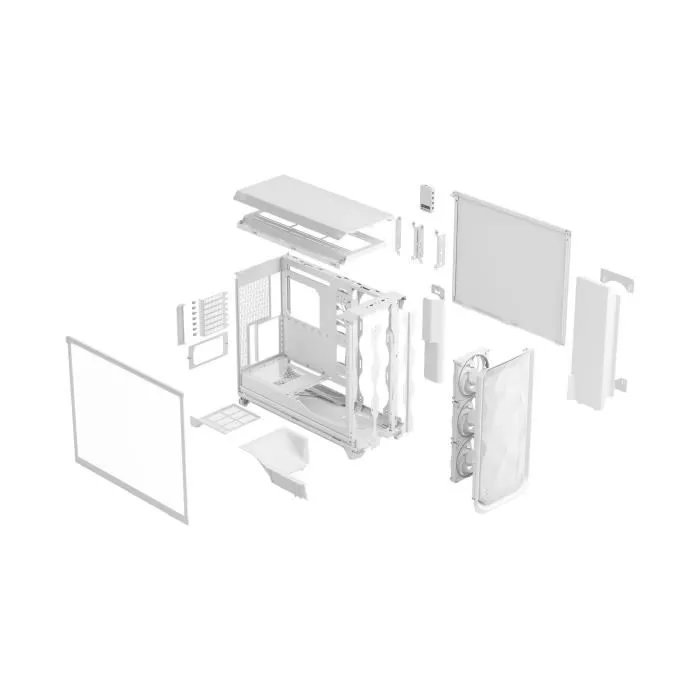 Fractal Design Meshify 3 XL Ambience Pro RGB TG - Boîtier PC E-ATX (330 mm), SSI-EEB/SSI-CEB, USB Type-C 20 Gbps, 3 ventilateurs ARGB, gestion câbles, blanc