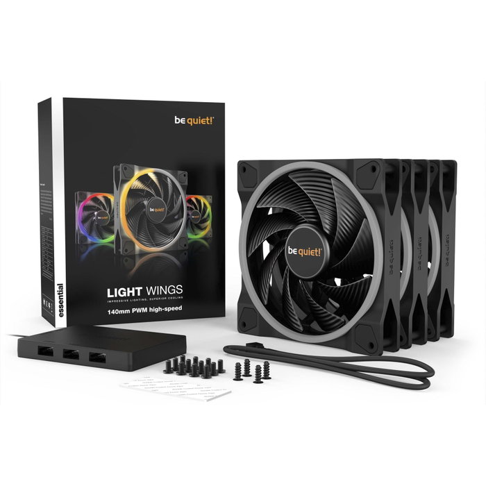 be quiet! Light Wings PWM High-Speed 140mm Black (Pack de 3)