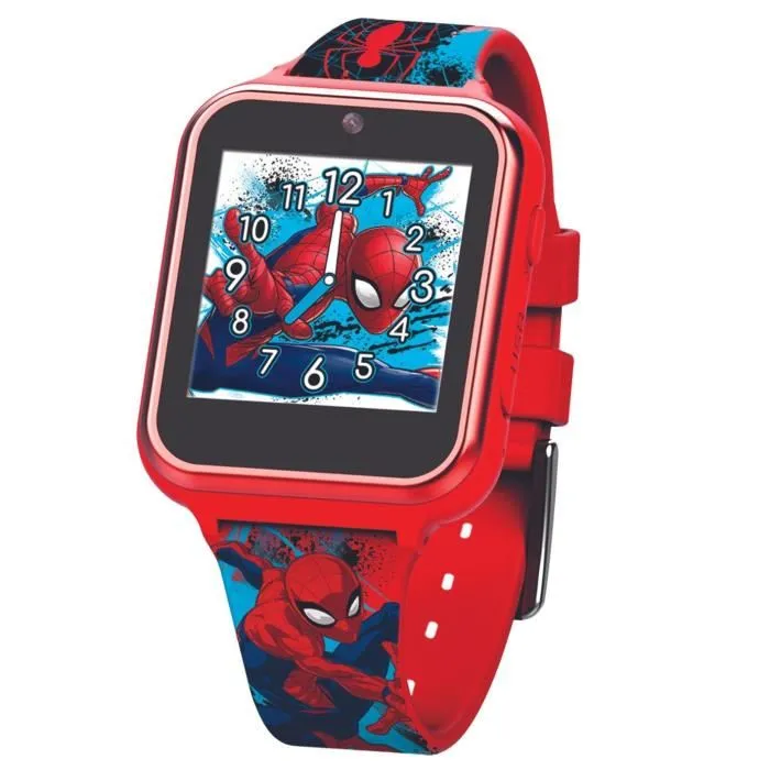 Kids Licensing Montre interactive Spiderman pour enfant - Multifonctions avec 6 jeux, appareil photo, vidéo, podomètre, calculatrice, rechargeable SPD4588