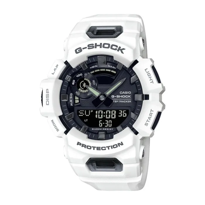 Casio G-SHOCK - Montre Bluetooth - Résistante aux chocs et étanche 200 m - Double affichage - Multifonctions - Blanc