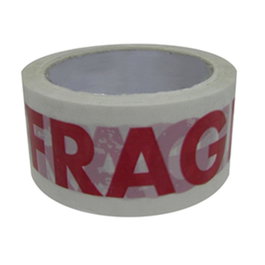 UBIS Precinto Polipropileno - Ruban de scellement en polypropylène blanc 50 mm x 132 m avec inscription 'Muy Fragil' pour emballage fragile