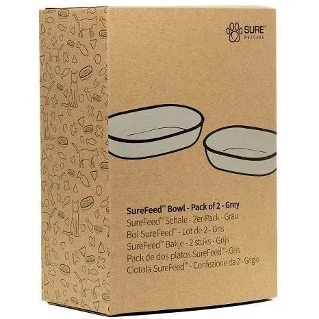 Sureflap SUREFEED Bol simple - Lot de 2 (gris)