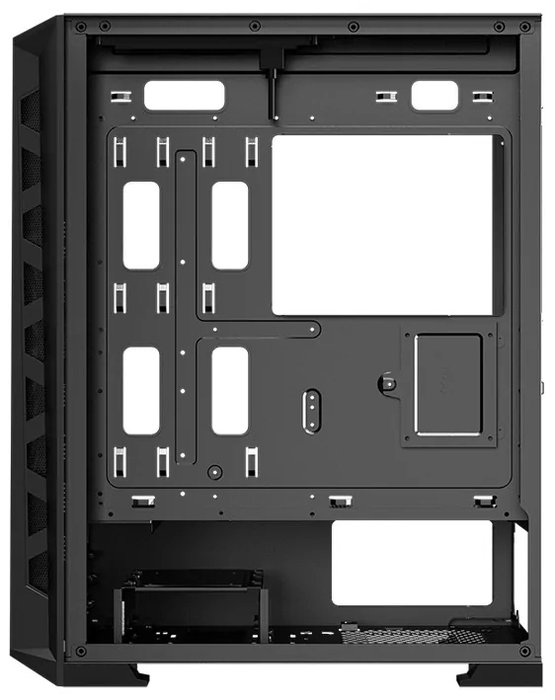 Hiditec CHA010055 Boîtier PC Gaming E-ATX MH12 Mesh ARGB Vitre Trempée Noir
