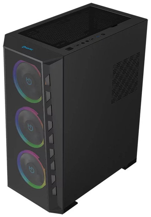 Hiditec CHA010055 Boîtier PC Gaming E-ATX MH12 Mesh ARGB Vitre Trempée Noir