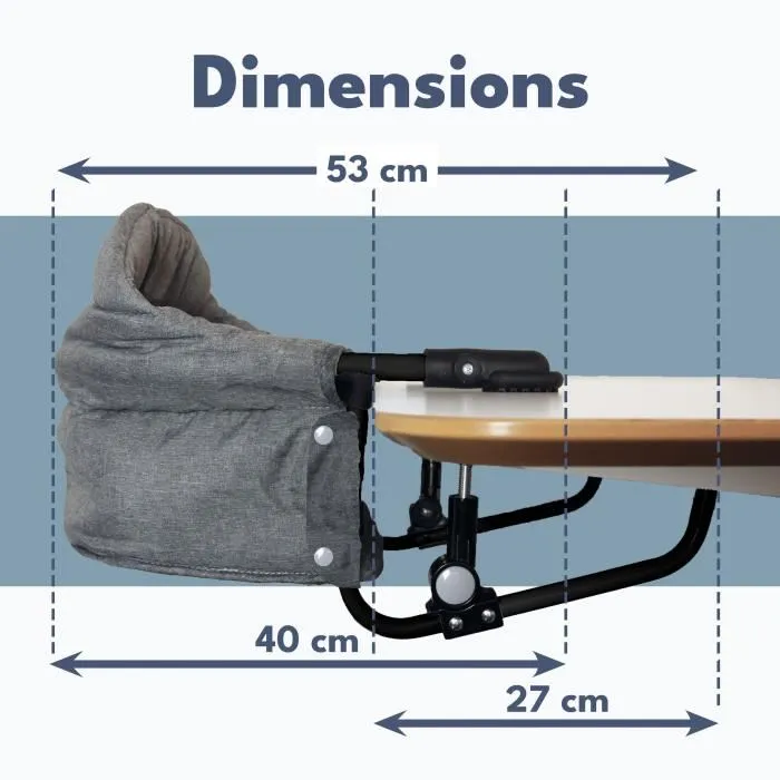 Bambisol - Siège réhausseur de table Looping avec dossier confort, déhoussable et lavable machine, fixation multipoints - Compact et transportable Bambisol - Siège réhausseur de table Looping avec dossier confort, déhoussable et lavable machine, fixation multipoints - Compact et transportable