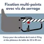 Bambisol - Siège réhausseur de table Looping avec dossier confort, déhoussable et lavable machine, fixation multipoints - Compact et transportable