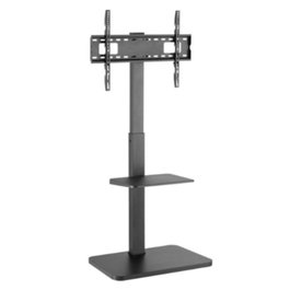 Equip 650613 Support sol TV avec étagère, VESA jusqu'à 600x400, inclinaison réglable, charge max 40 kg