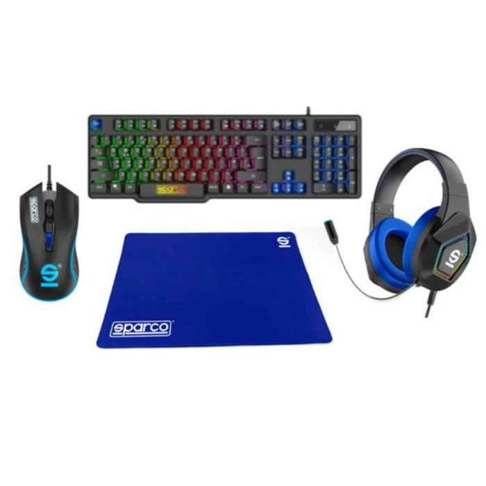 Pack Gaming Sparco SPGAMEKITESP Espagnol Qwerty Pack Gaming Sparco SPGAMEKITESP Espagnol Qwerty