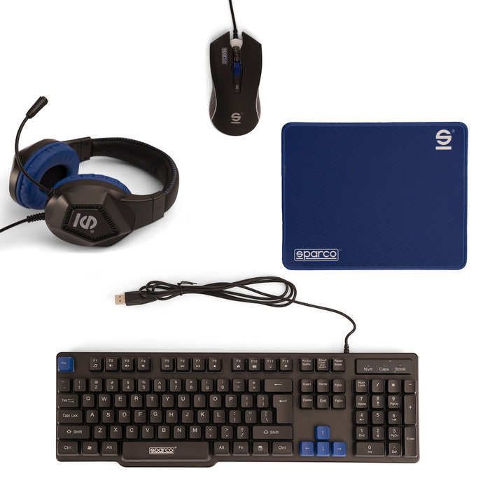 Pack Gaming Sparco SPGAMEKITESP Espagnol Qwerty Pack Gaming Sparco SPGAMEKITESP Espagnol Qwerty