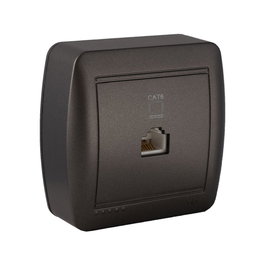 Solera Prise RJ45 Catégorie 6 Surface Série Murale Grafite 74x72x28 mm Entrées Minicanal
