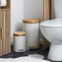 Je cherche une Idee Ensemble de 2 Poubelles à Pédale en Métal et Bambou Blanc