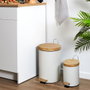 Je cherche une Idee Ensemble de 2 Poubelles à Pédale en Métal et Bambou Blanc