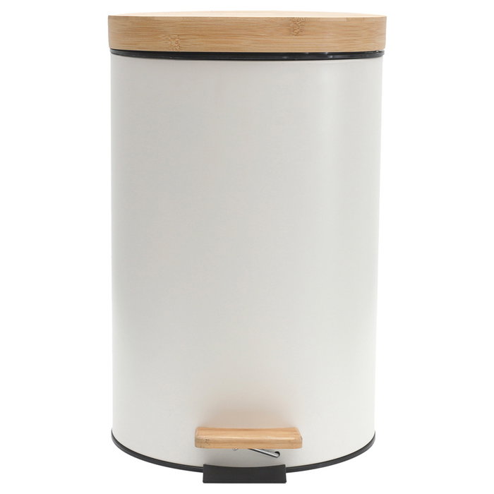 Je cherche une Idee Ensemble de 2 Poubelles à Pédale en Métal et Bambou Blanc Je cherche une Idee Ensemble de 2 Poubelles à Pédale en Métal et Bambou Blanc
