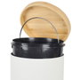 Je cherche une Idee Ensemble de 2 Poubelles à Pédale en Métal et Bambou Blanc