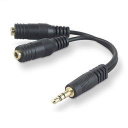 ELBE CA-201-DUAL - Câble duplicateur/séparateur audio jack 3,5 mm - 1 entrée pour 2 sorties (casques, enceintes)
