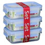 Emsa Food Clip&Close Pack de 3 transparent/azul 0,55L