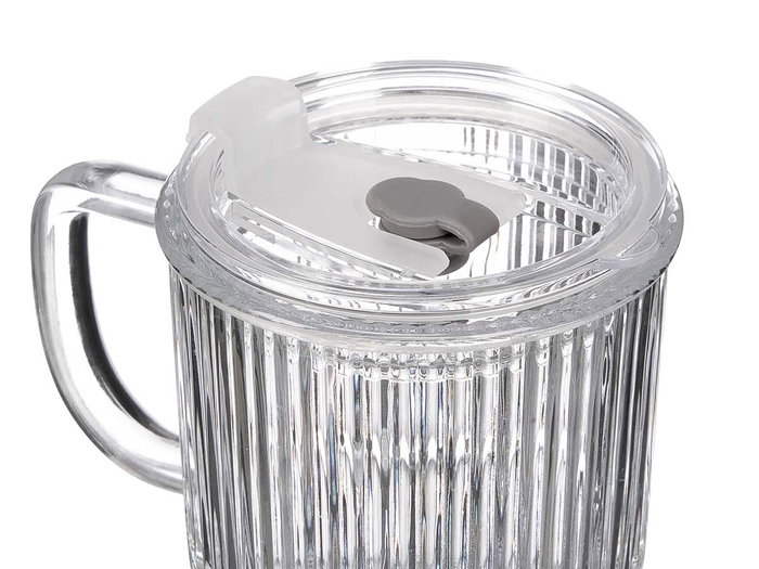 Vivalto Verre avec anse, couvercle et paille 430 ml 8x13x7 cm (Set de 24) Vivalto Verre avec anse, couvercle et paille 430 ml 8x13x7 cm (Set de 24)