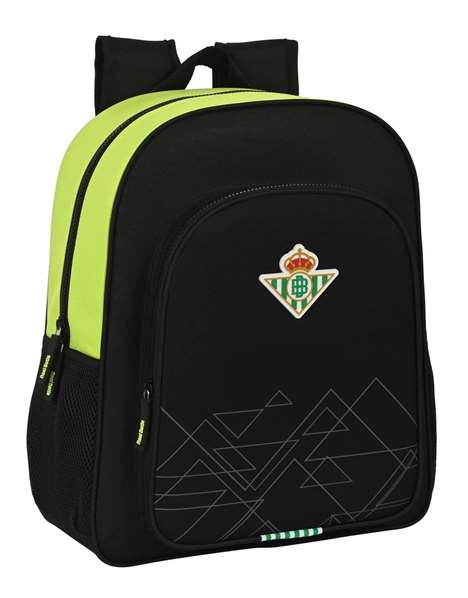 Safta Mochila Junior Adapt.Carro Real Betis Balompie - Sac à dos enfant de voyage 32x38x12 cm en polyester 600D, noir et vert lime, pour 3 à 99 ans Safta Mochila Junior Adapt.Carro Real Betis Balompie - Sac à dos enfant de voyage 32x38x12 cm en polyester 600D, noir et vert lime, pour 3 à 99 ans