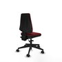 Chaise Elche Asynchrone Cuir écologique Bordeaux Base pyramidale noire Sans accoudoirs Sans appui-tête Roulettes 65mm nylon