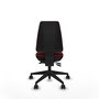 Chaise Elche Asynchrone Cuir écologique Bordeaux Base pyramidale noire Sans accoudoirs Sans appui-tête Roulettes 65mm nylon